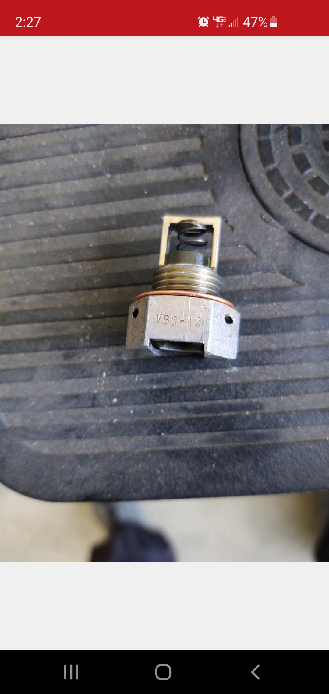 Quickdrain Oil Valve